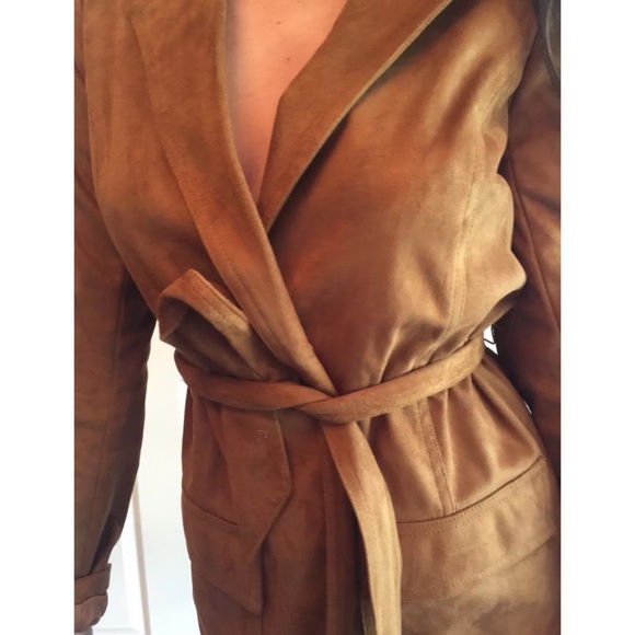 F21 Faux Suede Trench Coat - Picture 2 of 4